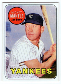 1969 Mickey Mantle #500  White Letters MINT SHAPE REPRINT