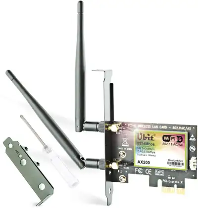 Ubit AX WiFi 6 Card Dual Band 3000 Mbps AX200 Desktop Bluetooth, View more