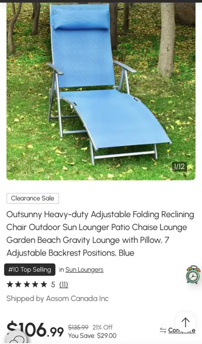 Outsunny Reclining Chair, View more