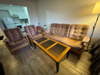 Sofa/ couch with two love seats and a table
