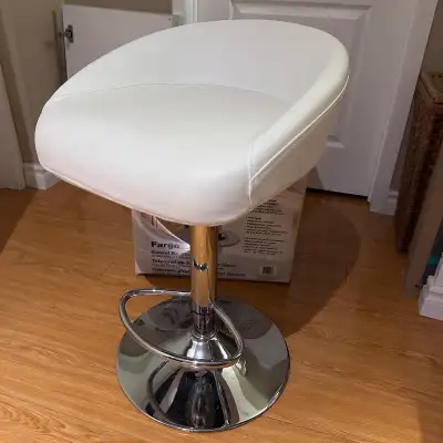 Fargo Swivel Bar Stool – White – New In Box + Bonus Stool, View more