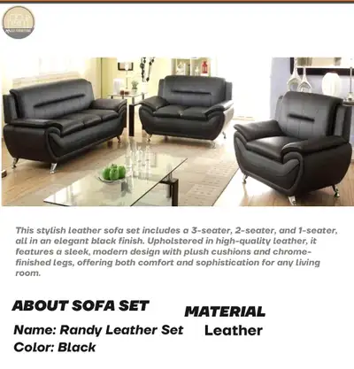Randy Leather fabric Sofa Set, View more