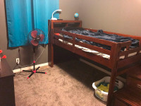 Twin Loft-Bed For Sale.  Mattress and Bedding Included