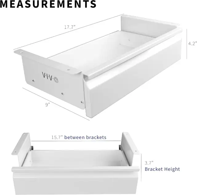 VIVO 41cm Under Desk Mounted Sliding Pull-Out Drawer No Shell in Storage & Organization in Burnaby/New Westminster - Image 4