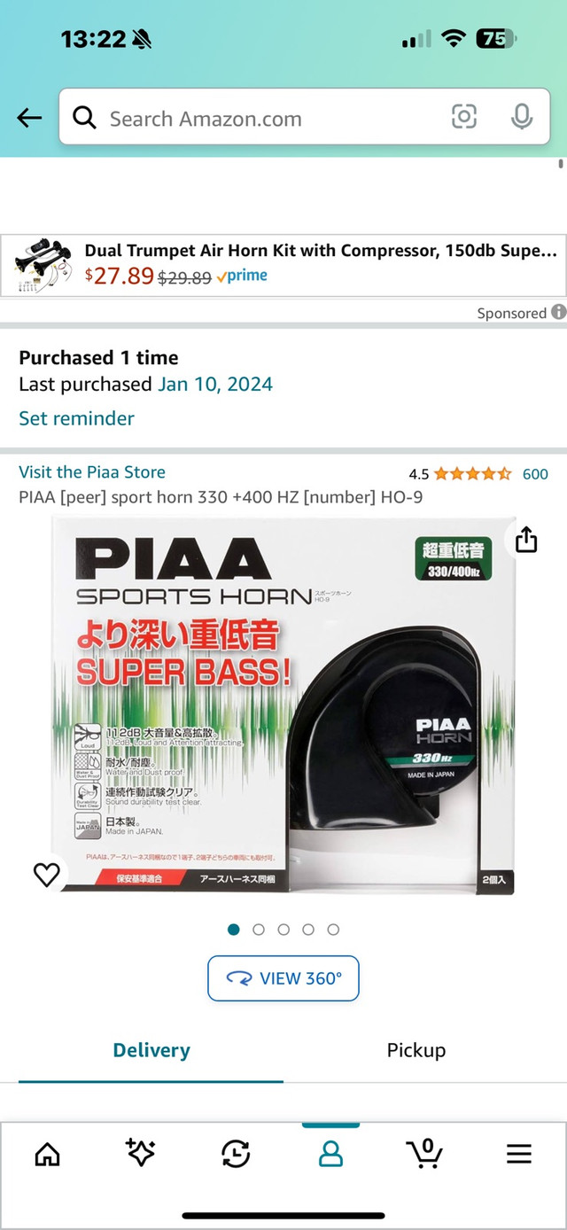 PIAA sport horns 330 +400 HZ HO-9  in Other Parts & Accessories in Sarnia