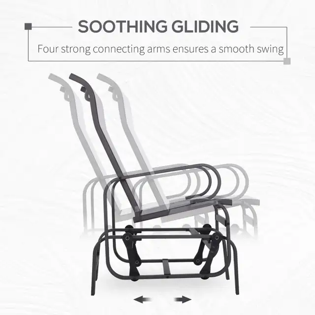 Outdoor Mesh Glider Swing Chair. Brown Beige Color. in Patio & Garden Furniture in Markham / York Region - Image 4