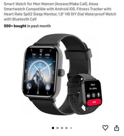 Smart Watch for Men Women (Answer/Make Call), Alexa Smartwatch Compatible with Android iOS, Fitness...