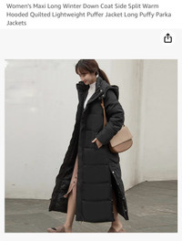 Long maxi winter coat for women