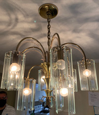 Gold and glass chandelier 