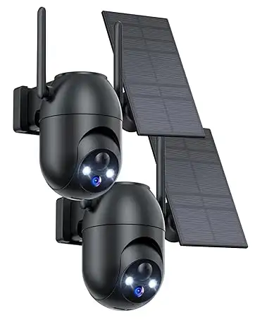 VIMKIM DM324 PTZ Solar Powered Security Wireless Camera, 2 Units, View more