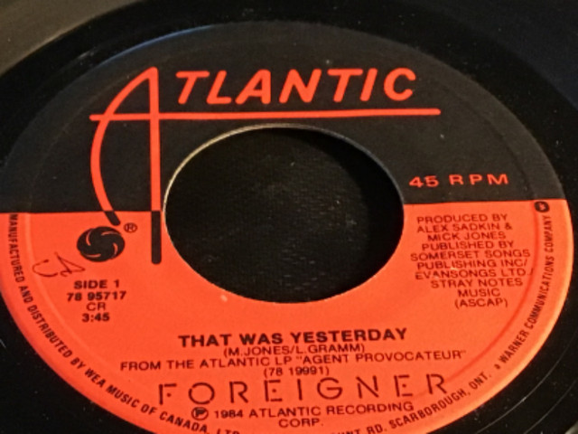 Foreigner single 2ème extrait de l’album “agent provocateur”1984 dans Autre  à Lévis - Image 4