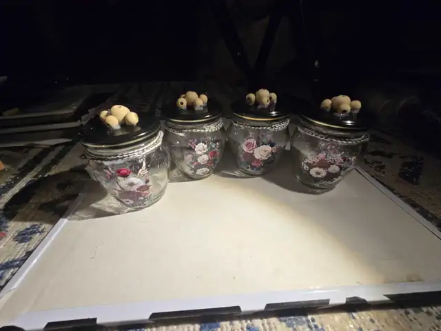 Decorated Glass Jars in Kitchen & Dining Wares in Edmonton - Image 3