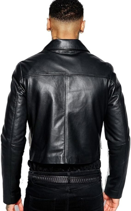 Genuine Slim Leather biker Jacket Last pc (Pickup only Brampton in Men's in Mississauga / Peel Region - Image 2