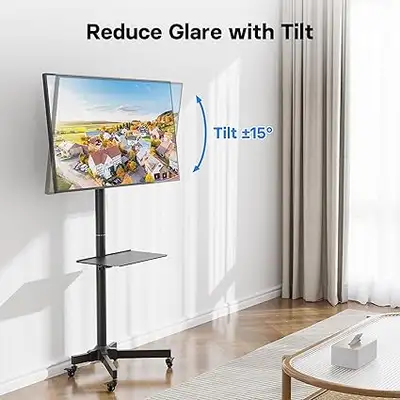 Brand New Rolling TV Stands 23-60 in with Shelf, View more
