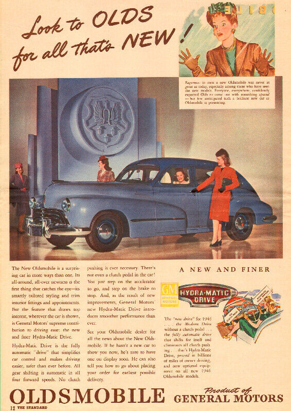 Full page magazine ad for 1945 Oldsmobiles in Arts & Collectibles in Dartmouth