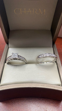 Diamond engagement bridal set