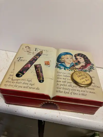Vintage Trinket Box ~Eternal Love Book Tin~, View more