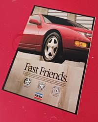 1990 RIKEN MAG WHEELS AD WITH NISSAN 300ZX CLASSIC RETRO