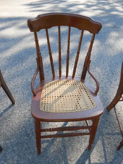 Solid wood chair cane seat height33" width17" depth20", View more