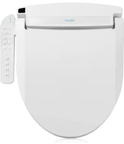 Brondell LT89 Electric Bidet Toilet Seat, Fits Round Toilets, White – Side Arm Control, Warm Water W...