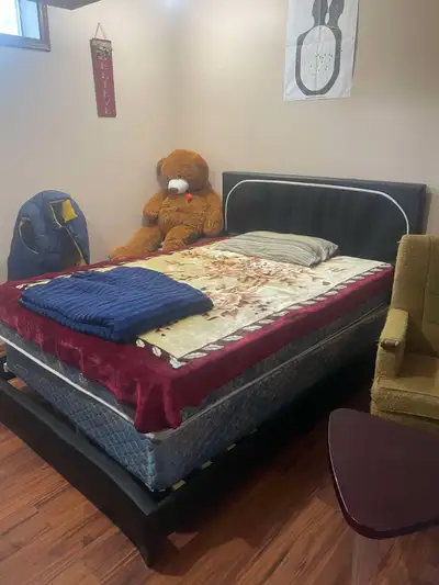 One furnished and cozy room is available in a 3 bedroom basement suite. (bedroom + kitchen + living...