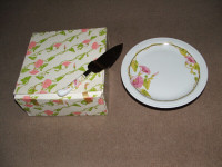 Cake Serving Plate and Knife Set