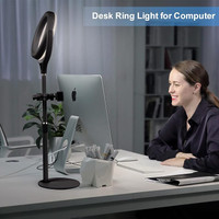 Desk Ring Light with Stand and Phone Holder - Enhance Your Video