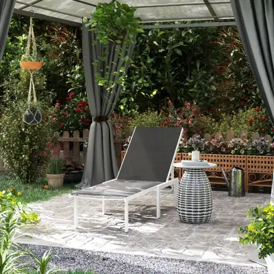 Outdoor Lounge Chair, 5-Level Reclining Outdoor Chaise Lounge Ta, View more