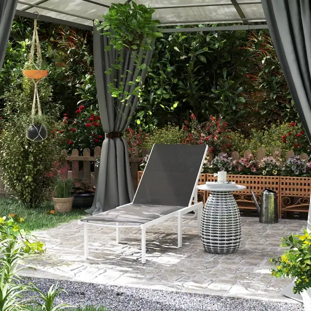 Outdoor Lounge Chair, 5-Level Reclining Outdoor Chaise Lounge Ta in Patio & Garden Furniture in Markham / York Region - Image 2