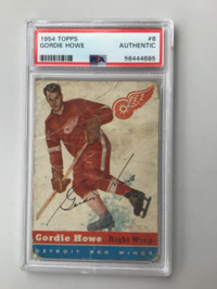 GORDIE HOWE …. FIRST TOPPS CARD …. 1954-55 …. AUTHENTIC + PSA 2