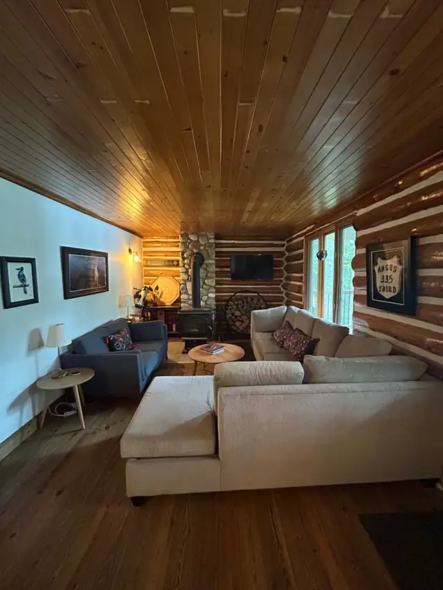 Loon Log cabin with 200 feet of waterfront in Quebec in Canada - Image 8