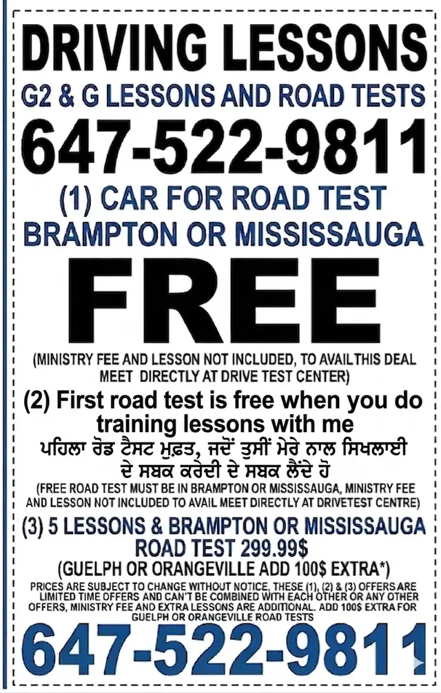 Driving Lessons G2 & G482655040754176001
