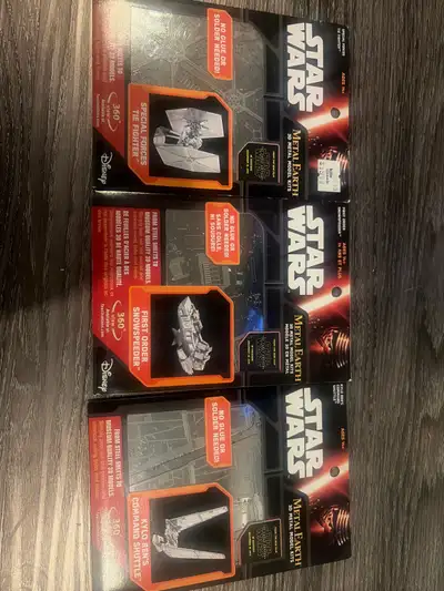 STAR WARS METAL EARTH 3D METAL MODEL KITS UNOPENED SPECIAL FORCES TIE FIGHTER - 10$ FIRST ORDER SNOW...