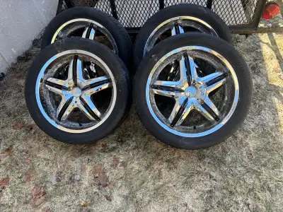Have 4 20” wheels tiers are no good wheels just need a clean up pritty sure the pattern is 5x114.3 t...