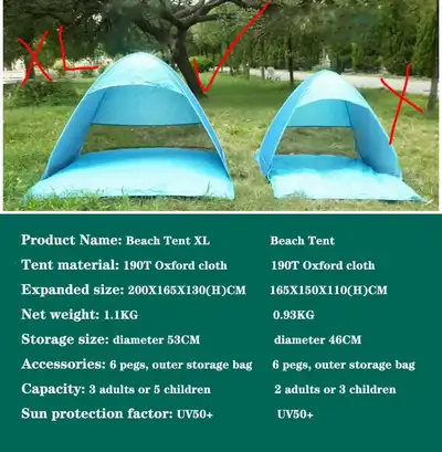 Beach Tent XL, Brand new, View more
