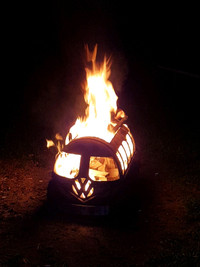 Vw chiminea yard art bbq burn fire pit Volkswagen log burner vw 