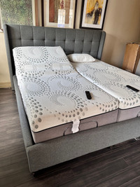 Split king adjustable bed package plush mattresses with massage 