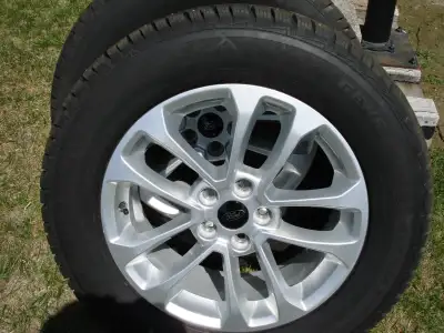 Four STUDED winter tires on FORD aluminum wheels. Came off a 2023 Ford Escape. Mounted at Ford deale...