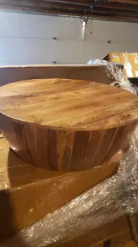 Wood Drum Coffee Table