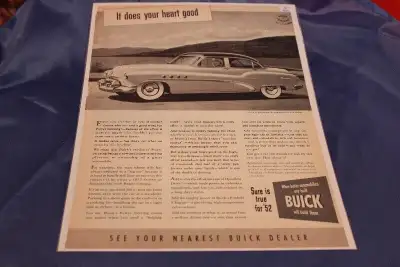 1952 Buick Roadmaster Riviera 4-Door Original Ad, View more