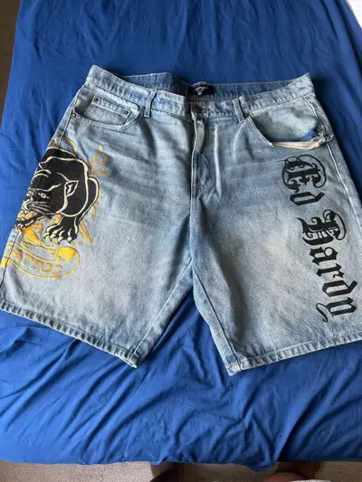 blue denim shorts , View more