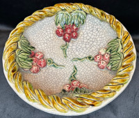 Vintage 1950s Art Majolica Pottery Bowl 