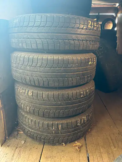 USED SET 215/70R16 MICHELIN LATITUDE XICE ON STEEL WHEELS 16" 5X127 70.9 DOT 2012 x2 9/32 x2 6/32 FI...
