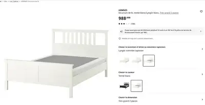 Ikea Structure de lit King , Hemnes brun clair, View more