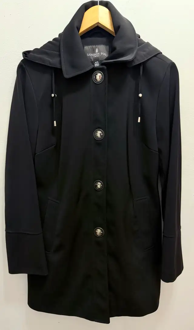 London Fog Women's Hooded Toggle Coat, Size Medium, Like New