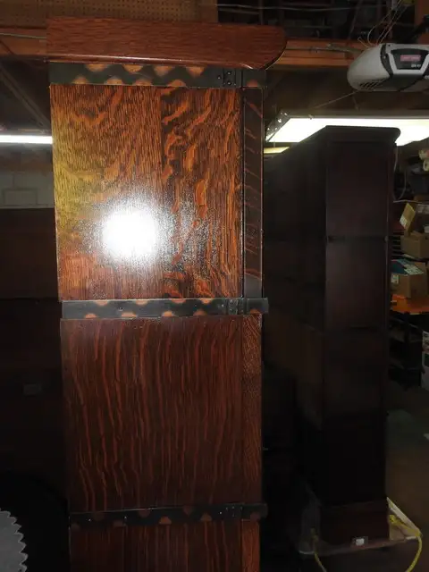 Antique oak barrister bookcase 4 levels, restored, drawer in Bookcases & Shelving Units in Hamilton - Image 3