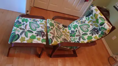 Armchair and footstool, View more