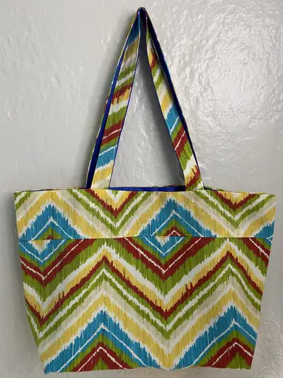 Tote, weather resistant with vibrant pattern, View more