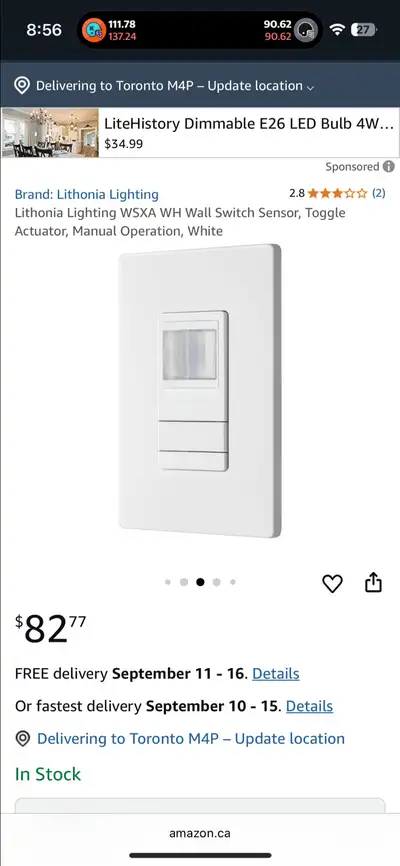 Lithonia Lighting Wall Sensor Light Switch Brand New, View more