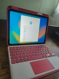 LIKE NEW Pink Ipad 10th GEN 64GB + Apple Care + Keyboard Case